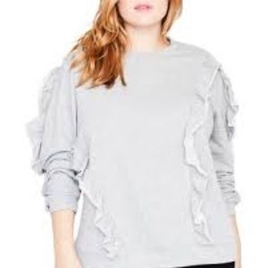 NWT Plus Size Rachel Roy Ruffle Trim Sweatshirt 3X